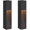 Image de Lampadaire solaire LED extérieur - vidaXL - Noir - 18x18x80 cm - Acier laminé à froid - Éclairage solaire - Blanc chaud
