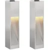 Image de Lampadaire solaire LED - vidaXL - Acier inoxydable - 18x18x80 cm - Blanc chaud - Éclairage solaire