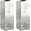 Image de Lumière de chemin LED solaire - vidaXL - Galvanisé - 18x18x50 cm - Blanc chaud - Éclairage extérieur - Solaire