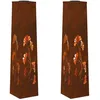 Image de Lumière de chemin LED solaire - vidaXL - Acier Corten - 18x18x80 cm - Blanc chaud - Éclairage automatique