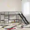 Image de Lit Superposé Pour Enfants Avec Toboggan Uni Noir Et Anthracite Vidaxl