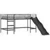 Image de Vidaxl lit superposé pour enfants avec toboggan noir et anthracite