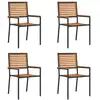 Image de Vidaxl chaises empilables de jardin 4 pcs marron et noir