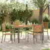 Image de Chaises Empilables De Jardin 4 Pcs Marron Et Gris Vidaxl