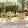 Image de Chaises Empilables De Jardin 4 Pcs Marron Et Beige Vidaxl