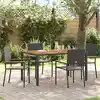 Image de Chaises Empilables De Jardin 4 Pcs Noir Et Marron Vidaxl