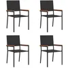 Image de Chaises de jardin empilables - vidaXL - Noir et Marron - Rattan PE - Bois dacacia massif - 54x56x90 cm
