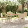 Image de Chaises Empilables De Jardin 4 Pcs Crème Et Marron Vidaxl