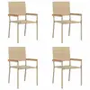 Image de Vidaxl chaises empilables de jardin 4 pcs crème et marron