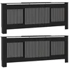 Image de Cache-radiateur en bois dingénierie - vidaXL - Noir - 205x20.5x81.5 cm - Lot de 2 - Finition brillante