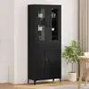 Image de Haut Armoire Chêne Noir 69,5 X 34 X 180 Cm Bois D'ingénierie Vidaxl