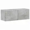 Image de Vidaxl meuble tv mural 2 pc béton bois d'ingénierie