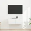 Image de Meuble Tv Mural 2 Pcs Blanc Brillant 39 X 31 X 29,5 Cm Vidaxl