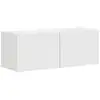 Image de Vidaxl meuble tv mural 2 pc blanc brillant bois d'ingénierie