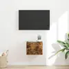 Image de Meuble Tv Mural Chêne Fumé 39 X 31 X 29,5 Cm Bois D'ingénierie Vidaxl