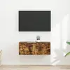 Image de Meuble Tv Mural 2 Pcs Chêne Fumé 39 X 31 X 29,5 Cm Vidaxl