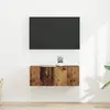 Image de Meuble Tv Mural 2 Pc Bois Ancien Bois D'ingénierie Vidaxl