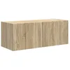 Image de Meuble TV mural moderne - vidaXL - Sonoma - Bois dingénierie - 785x31x295 cm - 1 porte à charnière pivotante