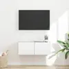 Image de Meuble Tv Mural 78,5 X 31 X 29,5 Cm Blanc Brillant Vidaxl