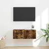 Image de Meuble Tv Mural Montage Mural Chêne Fumé 78,5 X 31 X 29,5 Cm Vidaxl