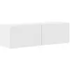 Image de Meuble Tv Mural Montage Mural Blanc Brillant 98 X 31 X 29,5 Cm Vidaxl