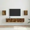 Image de Meuble Tv Mural Montage Mural 2 Pcs Chêne Fumé 30 X 31 X 40 Cm Vidaxl