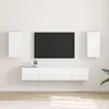 Image de Meuble Tv Mural 2 Pcs Blanc Brillant 30 X 31 X 60 Cm Vidaxl