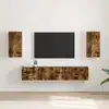 Image de Meuble Tv Mural Montage Mural 2 Pcs Chêne Fumé 30 X 31 X 60 Cm Vidaxl