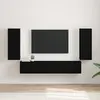 Image de Meuble Tv Mural 2 Pcs Noir 30 X 31 X 80 Cm Bois D'ingénierie Vidaxl