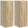 Image de Meuble TV mural - vidaXL - Sonoma - Bois dingénierie - 30x31x80 cm - 2 portes - 6 étagères - Gain de place