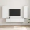 Image de Meuble Tv Mural 2 Pcs Blanc 30 X 31 X 100 Cm Bois D'ingénierie Vidaxl