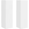 Image de Meuble TV mural - vidaXL - Blanc - Bois dingénierie - 30x31x100 cm - 2 portes - 6 étagères - Gain de place