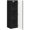 Image de Meuble TV mural moderne - vidaXL - Noir - Bois dingénierie - 30x31x100 cm - 2 portes - 6 étagères - Assemblage requis