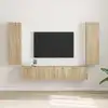 Image de Meuble Tv Mural 2 Pcs Sonoma 30 X 31 X 100 Cm Bois D'ingénierie Vidaxl