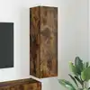 Image de Meuble Tv Mural Chêne Fumé 30 X 31 X 100 Cm Bois D'ingénierie Vidaxl