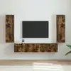 Image de Meuble Tv Mural Montage Mural 2 Pcs Chêne Fumé 30 X 31 X 100 Cm Vidaxl