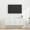 Image de Meuble Tv Mural 2 Pcs Blanc Brillant 59,5 X 31 X 40 Cm Vidaxl