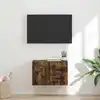 Image de Meuble Tv Mural 59,5 X 31 X 40 Cm Chêne Fumé Bois D'ingénierie Vidaxl