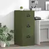 Image de Cabinet De Dossier Avec Tiroir Vert Olive 44 X 50 X 106.5 Cm Vidaxl