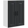 Image de Armoire murale de cuisine - vidaXL - Noir - Bois dingénierie - 60x31x80 cm - 3 étagères - 2 portes - Montage mural
