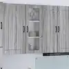 Image de Cabinet En Verre Mural Lucca Sonoma Gris 40 X 31 X 100 Cm Vidaxl