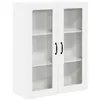 Image de Meuble mural de cuisine - vidaXL - Blanc - 80x31x100 cm - Bois dingénierie - 277 kg - 2 portes à charnières