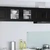 Image de Cabinet En Verre Mural Porto 2 Pc Noir Bois D'ingénierie Vidaxl