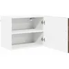 Image de Armoire de cuisine murale - vidaXL - Chêne fumé - Bois dingénierie - 50x31x40 cm - 2 portes à charnières - 1 étagère