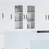 Image de Cabinet En Verre Mural Porto 2 Pc Blanc Bois D'ingénierie Vidaxl