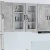Image de Cabinet En Verre Mural Porto 2 Pcs Gris Béton 40 X 31 X 80 Cm Vidaxl