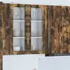 Image de Cabinet En Verre Mural Porto Chêne Fumé 40 X 31 X 100 Cm Vidaxl