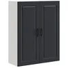 Image de Armoire de cuisine murale - vidaXL - Bois dingénierie - Noir - 80x31x100 cm - 3 étagères - 2 portes à charnières