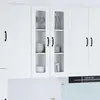 Image de Cabinet En Verre Mural Porto Blanc 60 X 31 X 100 Cm Vidaxl