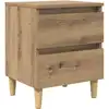Image de Armoire De Lit Avec Tiroir Chêne Artisanal 40 X 35 X 50 Cm Vidaxl